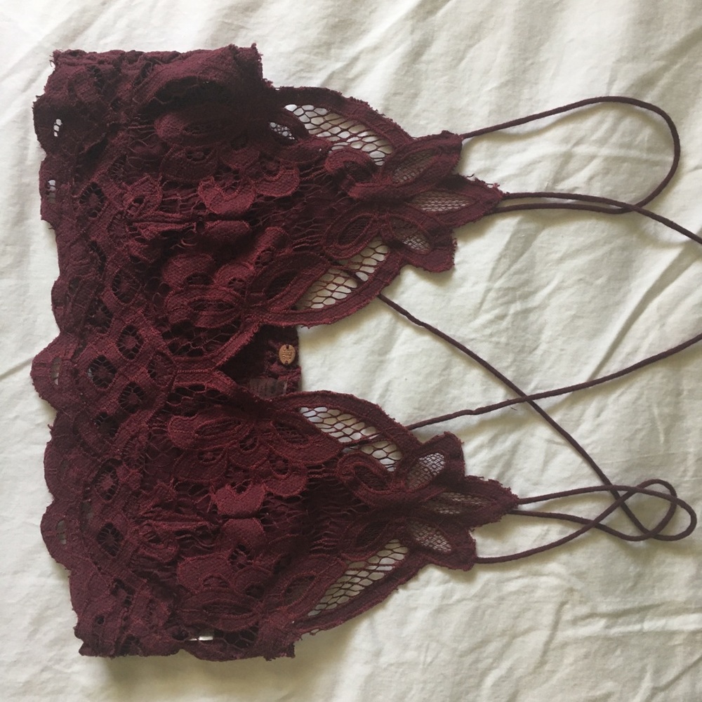 Burgundy free people bralette